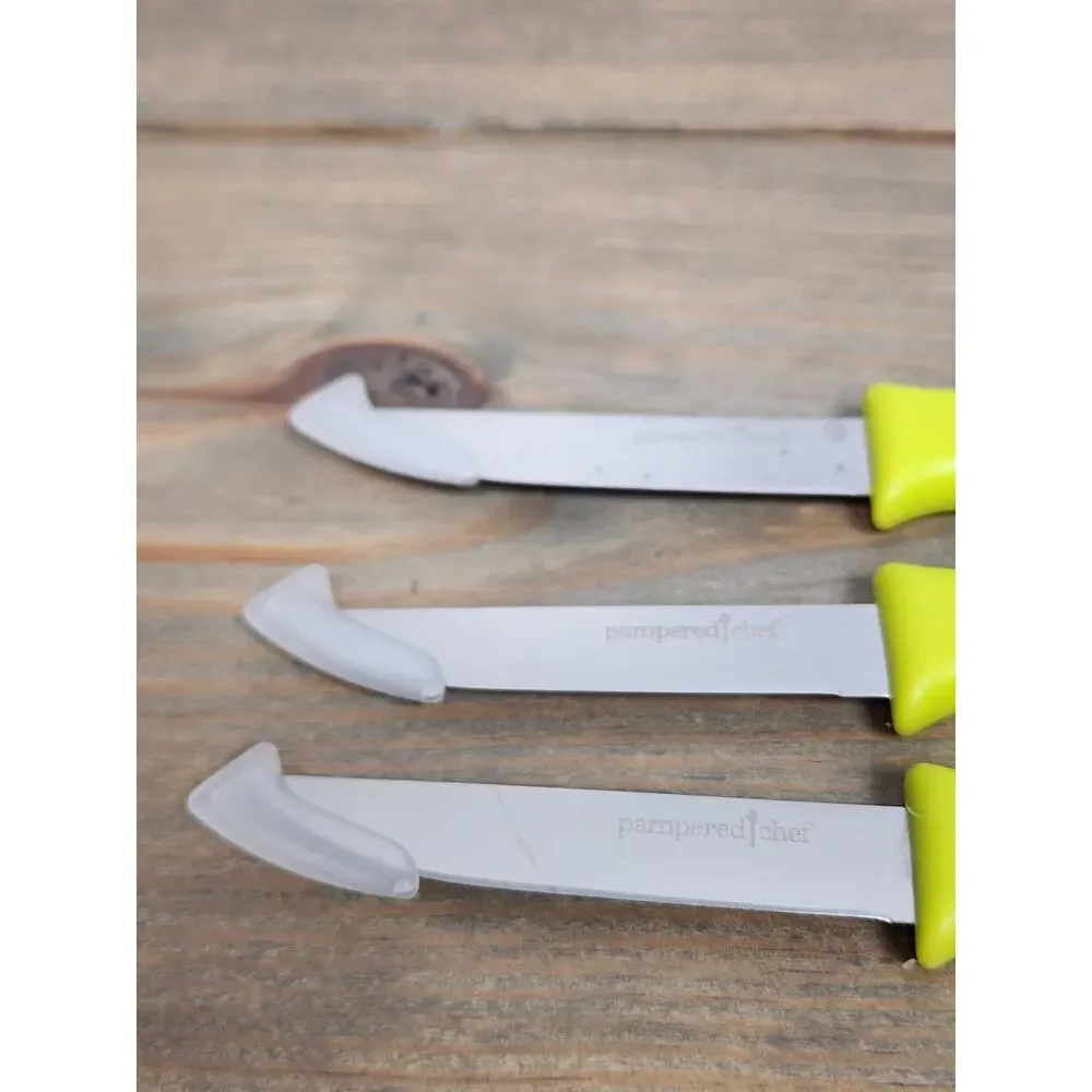 Paring Knife Lot of 3 Pampered Chef Kitchen Plastic Handle